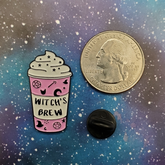 Witch's Brew Coffee Enamel Pin - Picture 2 of 3